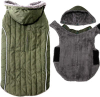 Warm Fleece Dog Hoodie for Small Dogs, Winter Puppy Coats - Green / Medium