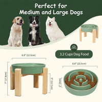 Elevated Slow Feeder Dog Bowl - Green / 3.2 Cups - image 2
