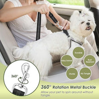 Lukovee Dog Seat Belt - Adjustable Dog Car Harness for Large, Medium & Small Dogs, Soft Padded & Breathable Mesh Dog Seatbelt with Car Vehicle Connector Strap (Black, XX-Small)