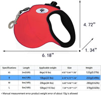 16ft Retractable Dog Leash for Large Breed Dogs up to 110 lbs - Small / Red - image 2