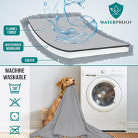 PetAmi Waterproof Dog Blanket Puppy Couch Bed Cover Queen 90x90 - Light Gray / Large (40x60) - image 3