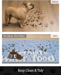 Pet Feeding Mat-Absorbent Dog Mat for Food and Water Bowl-No Stains Quick Dry Water Dispenser Mat-Dog Accessories Pet Supplies-Bowl for Messy Drinkers（PAW,23"x34"