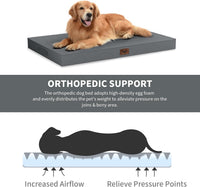 Outdoor Waterproof Orthopedic Dog Bed for Large Dogs – Essentials for Dogs - Grey / 41.0"L x 27.0"W x 3.5"Th - image 3