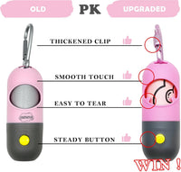 Dog Poop Waste Bags Holder with LED Flashlight - 2 Count (Pack of 1) / Pink - image 3