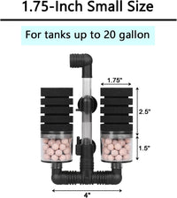 AQUANEAT Aquarium Air Powered Sponge Filter with Ceramic Media Balls - Small - image 2