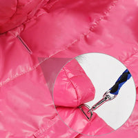 Dog Coat for Small Dogs, Windproof Doggie Puffer Jacket with Leash Hole, Extra Warm Dog Jacket - X-Large / Pink - image 2