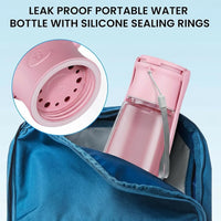 Portable Dog Water Bottle Dispenser [Leak Proof & Foldable] Dog - Pink / 19OZ - image 3