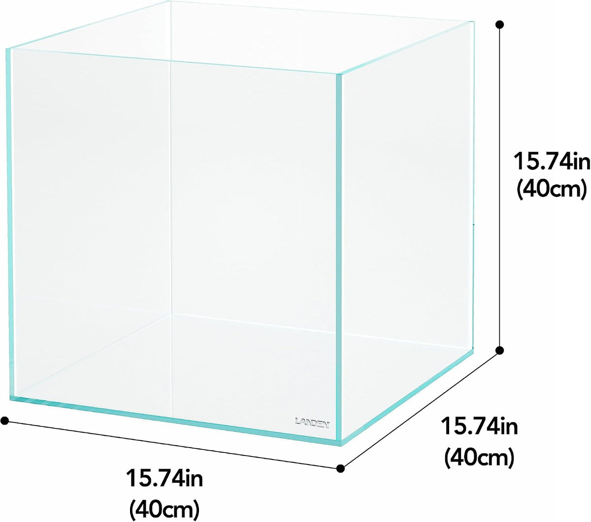 Aquarium 75H 37 Gallon Ultra Clear Glass Rimless Fish Tank – Essentials for Fish - Cube / 15.6Gal W15.7×D15.7×H15.7 in(40x40x40cm) - image 2
