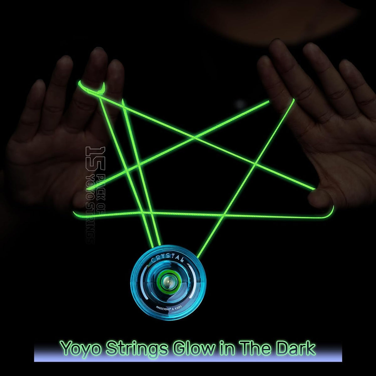 MAGICYOYO 100% Polyester Professional Yoyo Strings for Responsive - Glow Green - image 4
