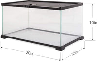 REPTI ZOO 10 Gallon Reptile Tank Glass Natural Cages Terrarium 20" x - image 2