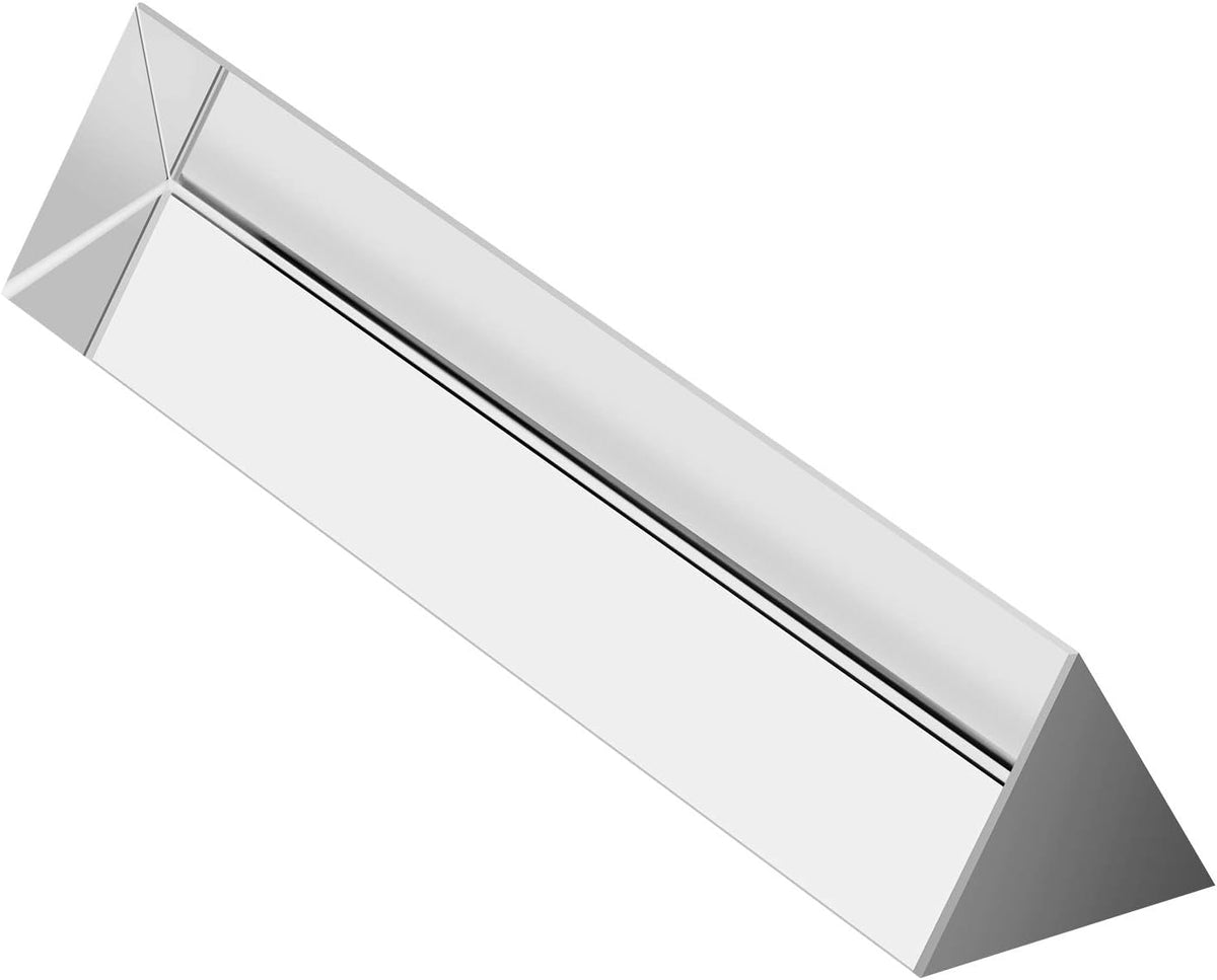 Coitak 6 inch clear K9 glass triangular prism with gift box and microfiber cloth