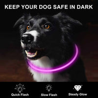 2-Pack LED Dog Collar, Light Up Dog Collars - Red&Pink - image 2