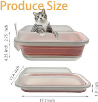 Low Entry Kitten Litter Box,Collapsible Cat Litter Box, Open Small Cat LitterBox with High Side Shallow Kitten Litter Pan Anti-Splashing Waterproof with Falling Sand Pedal