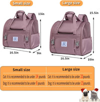 Pet Backpack Carrier for Small Dogs Medium Cats, Puppies - purple / 16.5"L x 9.0"W x 13.0"H - image 2