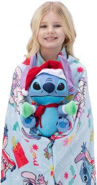 Northwest Character Hugger Pillow & Silk Touch Throw Blanket Set - Lilo & Stitch Holiday Jammies - image 4