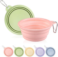 Collapsible Dog Bowls 2-Pack - 12 OZ Macaron Pink and Green