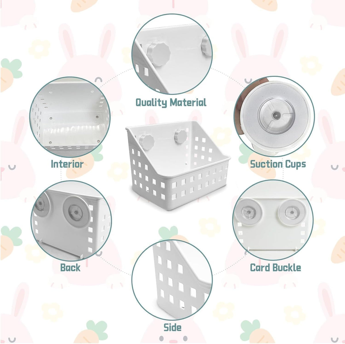 Hay Feeder for Rabbit, Bunny Hay Holder Guinea Pig Hay Feeder Plastic Hay Rack for Rabbits Small - 7.5 X 4.7 X 5.5 inches, 2 Pieces - image 3
