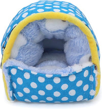 Wontee Hamster Bed Hideout Sugar Glider Hammock Small Animal Warm Bed House for Hamsters Hedgehogs Sugar Glider Gerbils Mice (Medium, Blue)