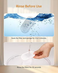 Cat Water Fountain Filter, Filters Replacement for 108Oz/3.2L&67Oz/2L&135Oz/4L Stainless Steel Pet Water Drinking Fountain, Dog Indoor Water Dispenser Fountain Carbon Filter (8 Filters & 8 Sponges)