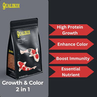 Koi Fish Food [4.4 lb] Growth and Color Enhancer - High Protein Floating Pellets for Koi and Goldfish, Pond Fish Food with Spirulina and Astaxanthin Small Pellet