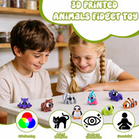 Celltestria 18PCS 3D Printed Skeleton Fidget Toys with Coffin Storage - 72Pcs 3D Animals - image 3