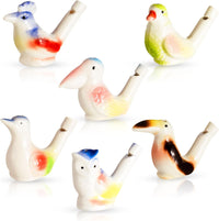 Gejoy 6 Pcs Bird Water Whistles Ceramic Bird Call Warbling Water - 6 / Bright