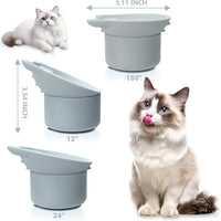 Silicone Cat Slow Feeder, Elevated Slow Feeder Bowl Tilt Design - Gray - image 2
