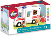 WOW Toys Robin's Rescue friction toy ambulance set with two figures, stretcher and wheelchair - view 3