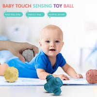 ATKSUNIEE 4 pack of textured soft baby sensory balls in natural colors - view 4