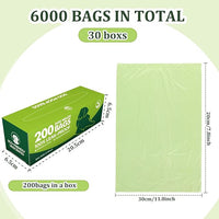 Harloon 6000 Counts Dog Poop Waste Bags 30 Rolls 12 x 8 Inches Extra Thick Strong Leak PET Proof Bags Disposable Bulk Universal Doggy Roll Waste Box for Puppy Outdoor Walking Travel(Green)