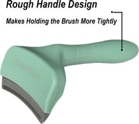 Pet Deshedding Tool with Curve Blade, Cat Grooming Brush - Small / Green - image 4
