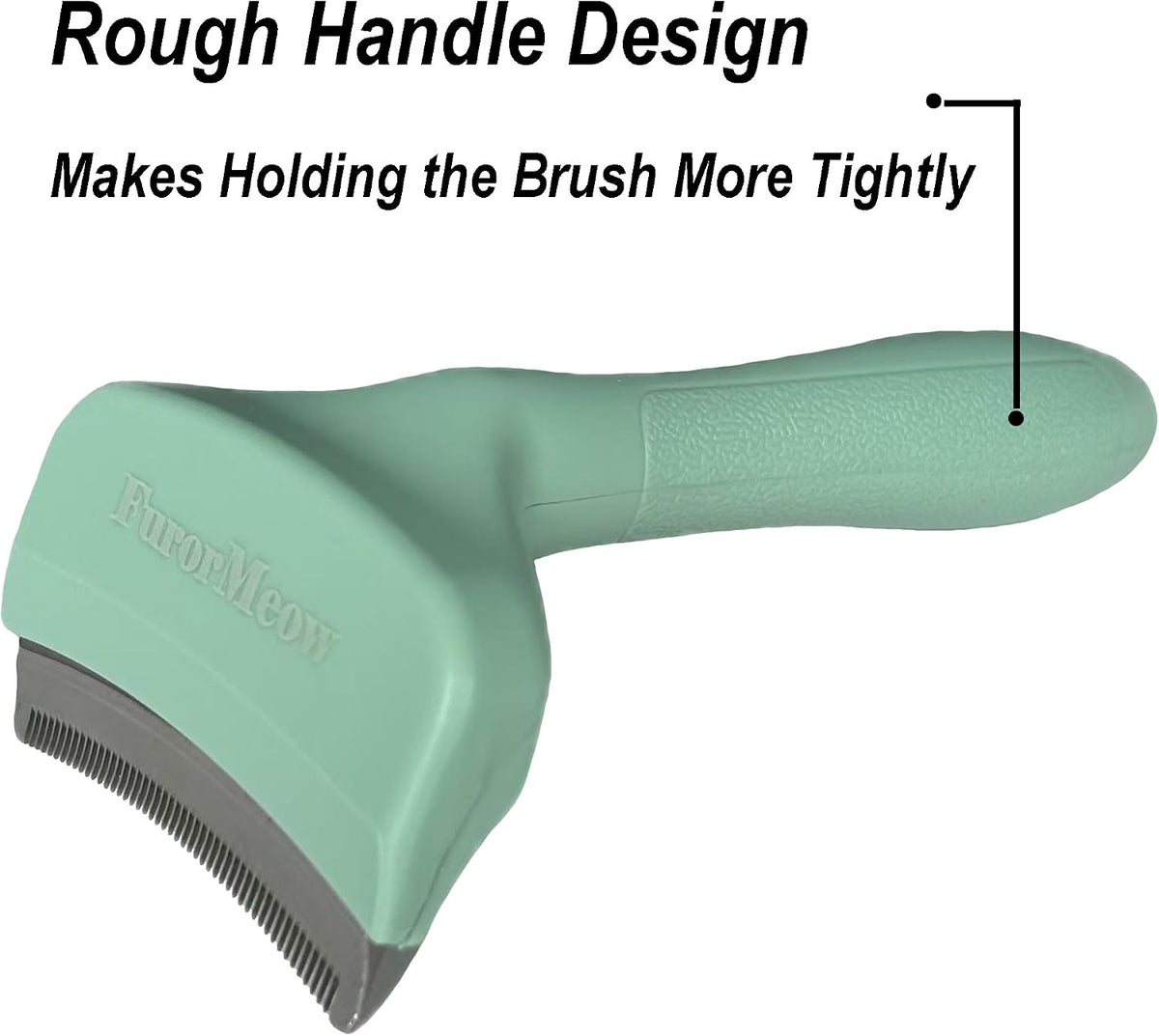 Pet Deshedding Tool with Curve Blade, Cat Grooming Brush - Small / Green - image 4