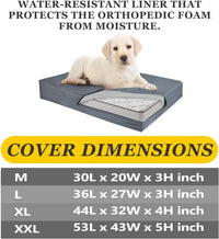 Dog Bed Covers 53L × 43W × 5H Inch Washable Grey Thickened Waterproof - XX-Large-53" L × 43" W × 5" H / Grey - image 2