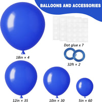 RUBFAC Gold Balloons Different Sizes Chrome Gold Balloon Arch Kit - Royal Blue - image 2