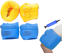 Ztikug inflatable arm floaties, 2 pack of PVC swim arm bands with inflater