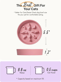 Ceramic Slow Feeder Dog Bowls Small Breed - Pink / S-0.5 Cups - image 4