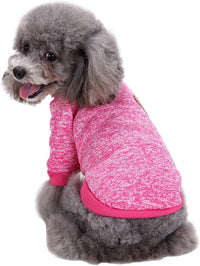 Dog Sweaters for Small Dogs, Soft Fleece Puppy Clothes - Rose red / X-Large