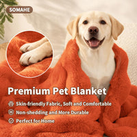 SOMAHE Soft Faux Fur Cat Blanket, Washable - 39"L x 31"W Inches / Vibrant Orange - image 2