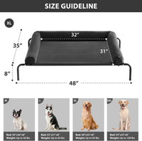 RRPETHOME Elevated Cooling Dog Cot 43x31" - Black / 48.0"L x 35.0"W x 8.0"Th - image 2