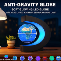 Magnetic Levitation Floating Rotating World Globe with LED Light - Blue Color-Changing - image 3