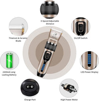 Cat Clippers for Matted Hair, Cat Grooming Kit, Cordless Cat Shaver for Long Hair, Low Noise Paw Trimmer, Cat Hair Trimmer for Grooming,Quiet Pet Hair Clippers Tools for Cats Dogs (Gold)