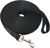 Nylon Training Dog Leash for Small Medium Large Dogs, Camping - Black / 1" x 100ft