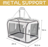 Extra Large Cat Carrier Soft Sided - Khaki / without curtain - image 2