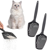 Set of 1 Fine Mesh Cat Litter Scoop with Small Holes - Set of 2 / Black