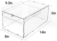 REPTI ZOO Large Tarantula Enclosure Spider Enclosure 14" X 8" X 6", 2 in 1 Acrylic Aboreal Breeding Box for Mantis Snail or Terrestrial Breeding Box for Cricket Jumping Spiders Tarantula