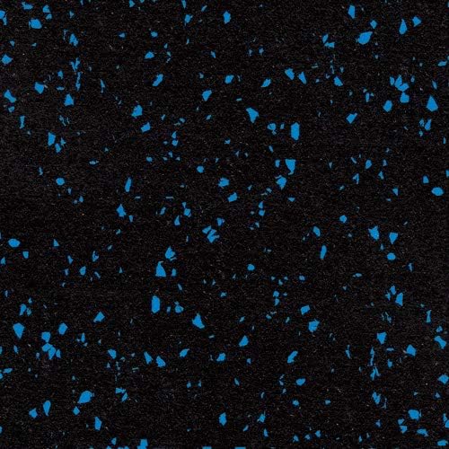 American Floor Mats 1/4in (7mm) Thick 10% Blue 4' x 12' Heavy Duty Rubber Rolls, Protective Exercise Mats, Home Gym Rubber Flooring