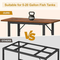 Snughome 10-20 Gallon Fish Tank Stand, Aquarium Stand 2-Tier Storage Shelves, Heavy Duty Terrarium Stand for Home Office Fish Tank Shelf, 24" L x 11.8" W x 30.7" H, Rustic Brown