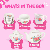 17 Pieces Floral Miniature Porcelain Ceramic Tea Set - image 2