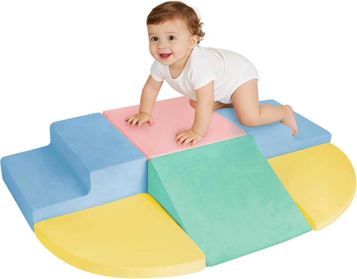 HHH HIKECUCAN 4-piece soft foam climbing blocks for toddlers with built-in ball pit