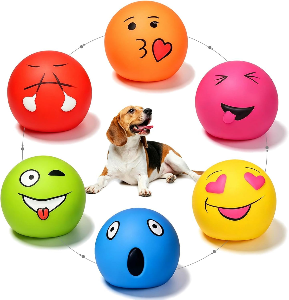 Latex Squeaky Dog Toys for Small Dogs, Mini Breed - Regular Ball Multi-color / Medium